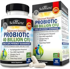BIOSCHWARTZ DAILY PROBIOTIC 40 BILLION CFU FOR GUT HEALTH WITH ASTRAGALUS LACTOBACILLUS - 60 CAPS