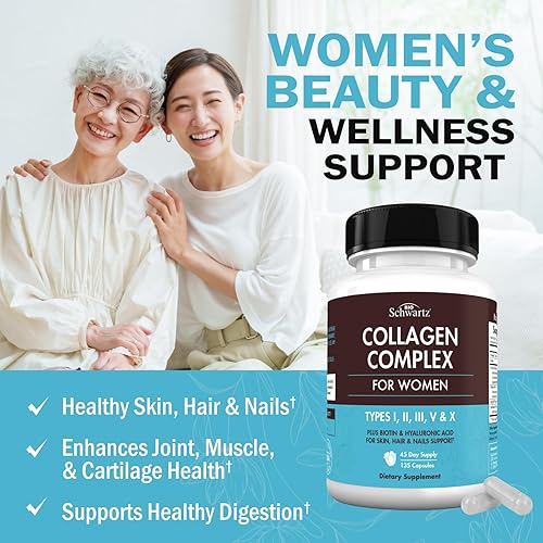 BIOSCHWARTZ MULTI COLLAGEN CAPSULES WITH VITAMIN C, BIOTIN HYALURONIC ACID 135CT