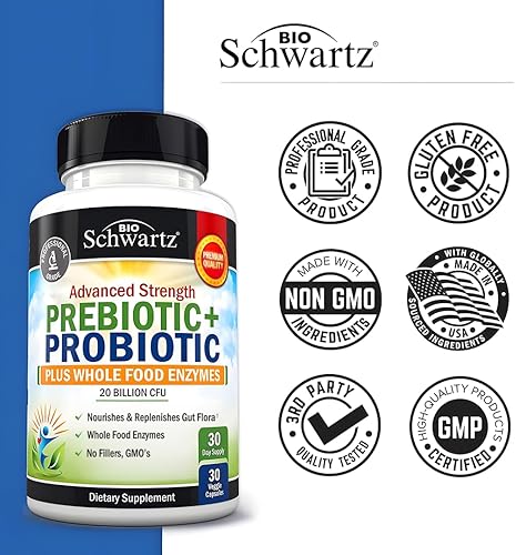 BIOSCHWARTZ ADVANCED PREBIOTICS PROBIOTICS FOR IMMUNE GUT HEALTH, L. REUTERI, INULIN, 30 CAPS