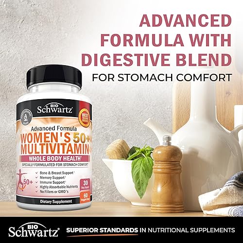 BIOSCHWARTZ DAILY MULTIVITAMIN FOR WOMEN 50 WITH MEMORY, STRESS RELIEF IMMUNE SUPPORT 60 CAPSULES