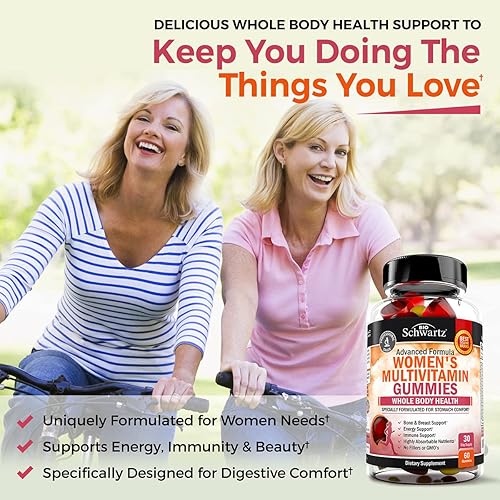BIOSCHWARTZ WOMENS MULTIVITAMIN GUMMIES WITH VITAMINS A, C, B6, B12, D E - IMMUNE ENERGY SUPPORT, 60 CT