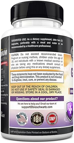 BIOSCHWARTZ GLUTATHIONE 500MG WITH QUERCETIN, VITAMIN C MILK THISTLE IMMUNE LIVER SUPPORT 60 CAPSULE