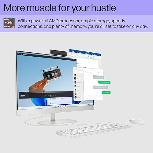 HP 24 ALL-IN-ONE DESKTOP PC 2024 RYZEN 5 7520U, 8GB RAM, 256GB SSD, FHD, WIN 11 HOME