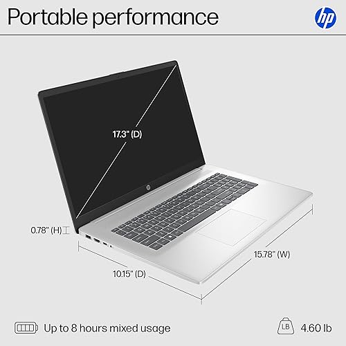 HP 17.3 LAPTOP I5-1334U 16GB RAM 512GB SSD FHD INTEL IRIS XE WINDOWS 11 NATURAL SILVER