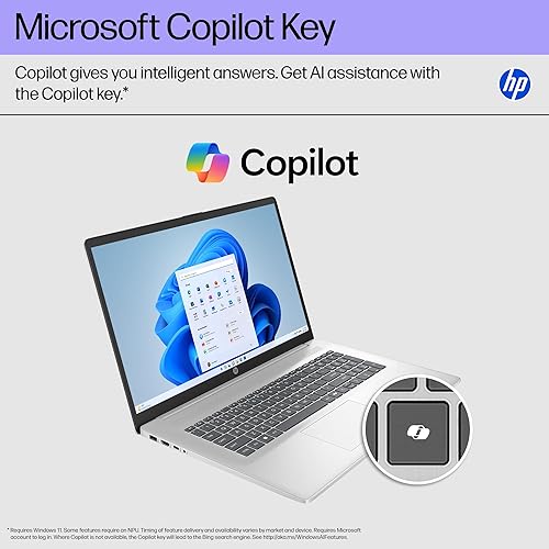 HP 17.3 LAPTOP I5-1334U 16GB RAM 512GB SSD FHD INTEL IRIS XE WINDOWS 11 NATURAL SILVER