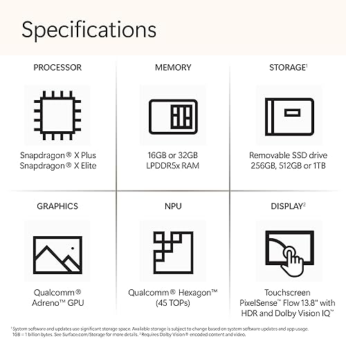 MICROSOFT SURFACE LAPTOP 2024, 13.8 TOUCHSCREEN, SNAPDRAGON X PLUS, 16GB RAM, 512GB SSD, BLACK