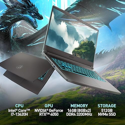 MSI THIN 15.6 FHD 144HZ GAMING LAPTOP I7-13620H RTX 4050 16GB RAM 512GB SSD WIN 11 BLACK