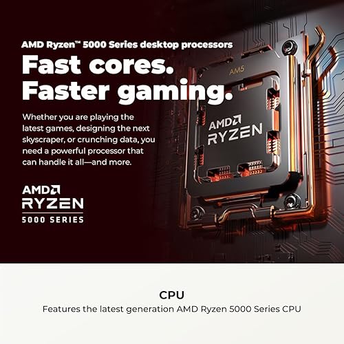 CYBERPOWERPC GAMER MASTER GAMING PC AMD RYZEN 5 5500, RADEON RX 6400, 16GB RAM, 500GB SSD