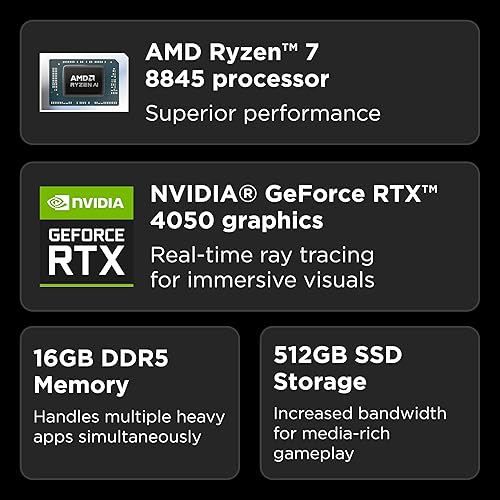 LENOVO LOQ GAMING LAPTOP 15.6 FHD, AMD RYZEN 7 8845HS, RTX 4050 6GB, 16GB RAM, 512GB SSD