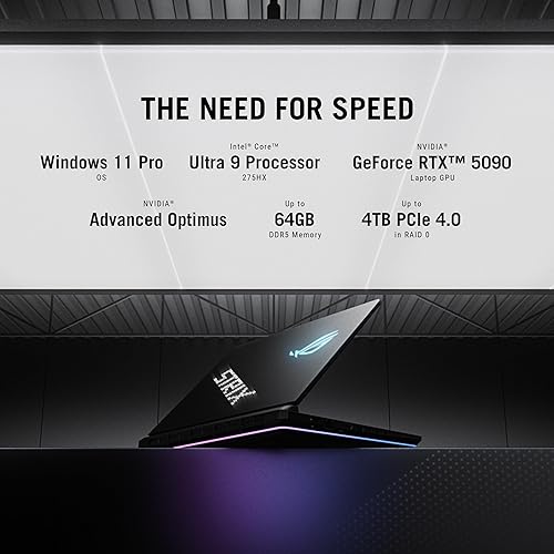 ASUS ROG STRIX SCAR 18 2025 GAMING LAPTOP 18 2.5K 240HZ RTX 5090, CORE ULTRA 9, 32GB RAM