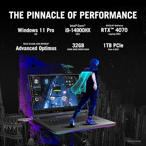 ASUS ROG STRIX G16 16 QHD 240HZ GAMING LAPTOP INTEL I9-14900HX RTX 4070 32GB 1TB SSD WIN 11 PRO