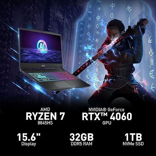 MSI KATANA A15 15.6 FHD 144HZ GAMING LAPTOP RYZEN 7 8845HS RTX 4060 32GB 1TB SSD WIN 11