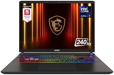 MSI VECTOR 16 HX 16 QHD 240HZ GAMING LAPTOP INTEL CORE I9-12975HX RTX 4070TI 16GB 1TB SSD