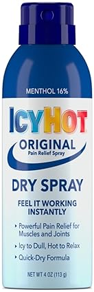 ICY HOT ORIGINAL DRY SPRAY 16 MENTHOL FOR MUSCLE JOINT PAIN RELIEF, 4 OZ