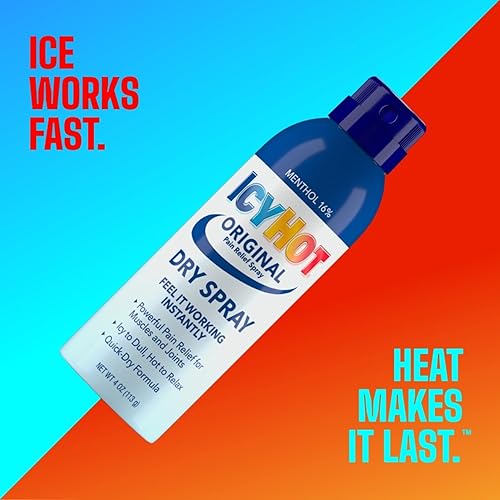 ICY HOT ORIGINAL DRY SPRAY 16 MENTHOL FOR MUSCLE JOINT PAIN RELIEF, 4 OZ