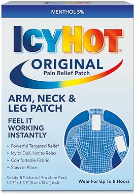 ICY HOT ORIGINAL PAIN RELIEF PATCHES, 5 COUNT TARGETED RELIEF FOR ARM, NECK LEG PAIN