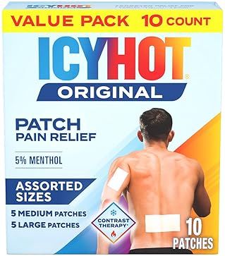 ICY HOT PAIN RELIEF PATCH VARIETY PACK 5 MENTHOL COOLING, 5 MEDIUM 5 LARGE, 10 CT