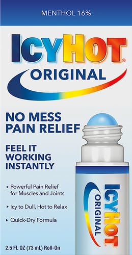 ICY HOT ORIGINAL MEDICATED PAIN RELIEF LIQUID 2.5 OZ, NO MESS APPLICATOR PACK OF 2
