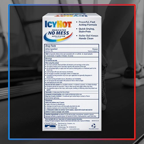 ICY HOT ORIGINAL MEDICATED PAIN RELIEF LIQUID 2.5 OZ, NO MESS APPLICATOR PACK OF 2