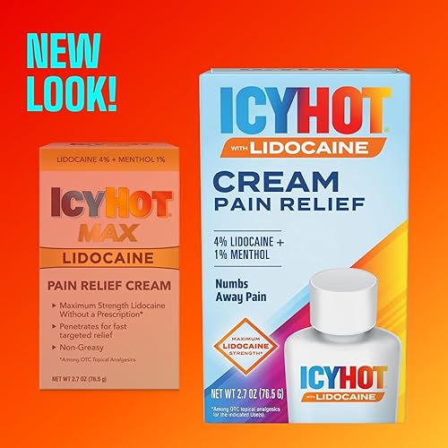 ICY HOT MAX STRENGTH PAIN RELIEF CREAM WITH LIDOCAINE MENTHOL, 2.7 OZ FOR MUSCLE PAIN