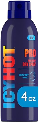 ICY HOT PRO PAIN RELIEF DRY SPRAY 4OZ FAST DRYING WITH MENTHOL CAMPHOR FOR MUSCLE PAIN