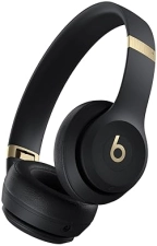 BEATS SOLO 4 WIRELESS BLUETOOTH ON-EAR HEADPHONES, BLACK GOLD, 50H BATTERY, APPLE ANDROID
