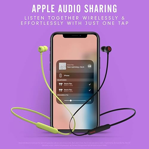 BEATS FLEX WIRELESS EARBUDS WITH APPLE W1 CHIP, MAGNETIC, BLUETOOTH 5.0, 12H PLAYTIME - YUZU YELLOW