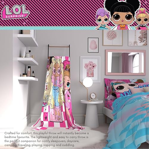 LOL SURPRISE PLUSH THROW BLANKET FOR KIDS, 46X60, SUPER SOFT, OFFICIALLY LICENSED
