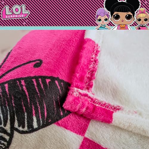LOL SURPRISE PLUSH THROW BLANKET FOR KIDS, 46X60, SUPER SOFT, OFFICIALLY LICENSED