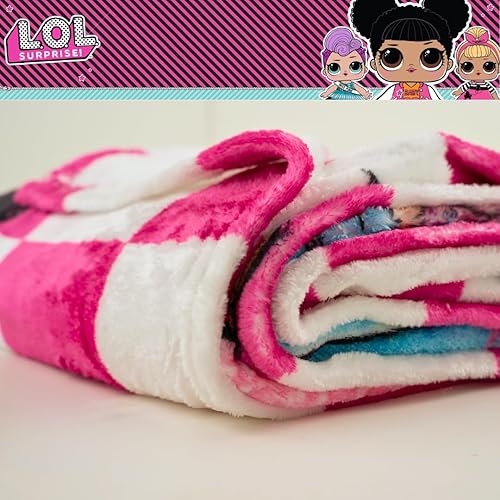LOL SURPRISE PLUSH THROW BLANKET FOR KIDS, 46X60, SUPER SOFT, OFFICIALLY LICENSED