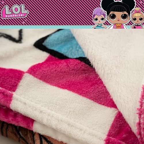 LOL SURPRISE PLUSH THROW BLANKET FOR KIDS, 46X60, SUPER SOFT, OFFICIALLY LICENSED