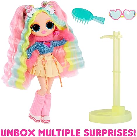 L.O.L. SURPRISE OMG SUNSHINE COLOR CHANGE BUBBLEGUM DJ DOLL WITH HAIR FASHION GIFT FOR KIDS 4