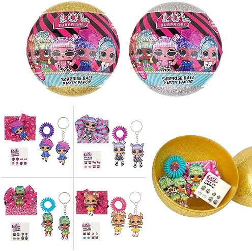 L.O.L. SURPRISE! 4-PACK ASSORTED BALLS - OMG BIRTHDAY PARTY FAVORS ACCESSORIES FOR GIRLS