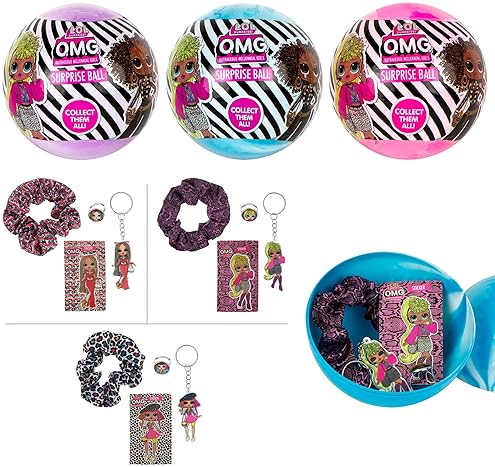 L.O.L. SURPRISE! 4-PACK ASSORTED BALLS - OMG BIRTHDAY PARTY FAVORS ACCESSORIES FOR GIRLS