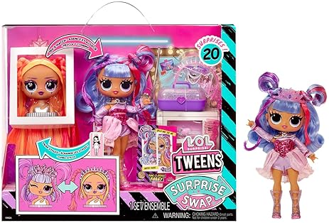 L.O.L. SURPRISE TWEENS SWAP DOLL BAILEY WITH 20 SURPRISES, STYLING HEAD FASHION SET, AGES 4