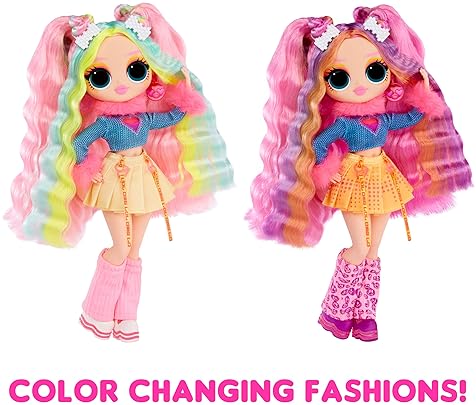L.O.L. SURPRISE OMG SUNSHINE COLOR CHANGE DJ DOLL WITH HAIR, FASHIONS MULTIPLE SURPRISES