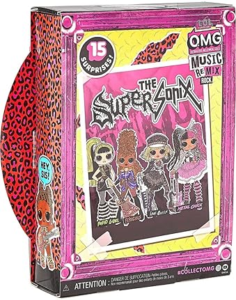 L.O.L. SURPRISE OMG REMIX ROCK FEROCIOUS FASHION DOLL WITH 15 SURPRISES MUSIC PLAYSET AGES 4