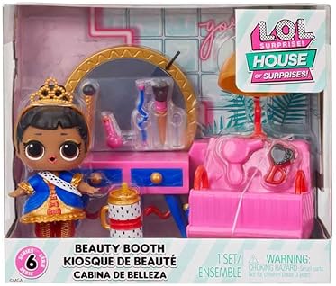 L.O.L. SURPRISE OMG HOUSE OF SURPRISES BEAUTY BOOTH PLAYSET WITH DOLL 8 SURPRISES FOR KIDS