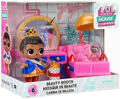 L.O.L. SURPRISE OMG HOUSE OF SURPRISES BEAUTY BOOTH PLAYSET WITH DOLL 8 SURPRISES FOR KIDS
