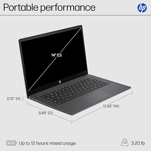 HP CHROMEBOOK 14 LAPTOP, INTEL N100, 8GB RAM, 128GB UFS, HD DISPLAY, CHROME OS, GRAY