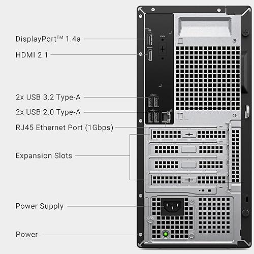 DELL TOWER DESKTOP ECT1250 - INTEL CORE ULTRA 7-265, 16GB DDR5, 1TB SSD, UHD GRAPHICS, KEYBOARD