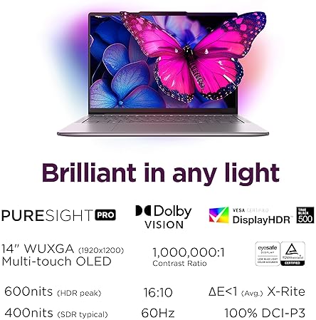 LENOVO SLIM 7I AURA 2025 LAPTOP - CORE ULTRA 7, 16GB RAM, 1TB SSD, 14 WUXGA OLED, LUNA GREY