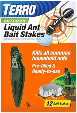 TERRO LIQUID ANT BAITS T1813B OUTDOOR READY-TO-USE ANT TRAPS, KILLS HOUSEHOLD ANTS, 12 STAKES