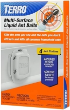 TERRO INDOOR LIQUID ANT BAITS WITH ADHESIVE STRIPS DISCREET ANT TRAP BAIT STATION, 4-PACK