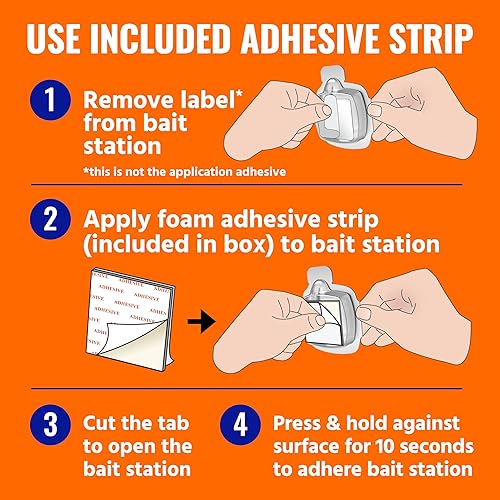 TERRO INDOOR LIQUID ANT BAITS WITH ADHESIVE STRIPS DISCREET ANT TRAP BAIT STATION, 4-PACK