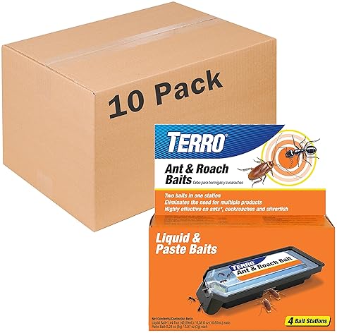 TERRO T360 ANT ROACH BAIT STATIONS, 10 PACK EFFECTIVE PEST CONTROL, BLACK
