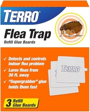 TERRO FLEA TRAP REFILL GLUE CARDS FOR T230 INDOOR FLEA TRAP, 3 COUNT PACK T231
