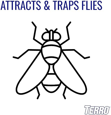 TERRO T518 FLY MAGNET STICKY TRAP, INDOOR HANGING HOUSEFLY CATCHER, 8-COUNT PACK
