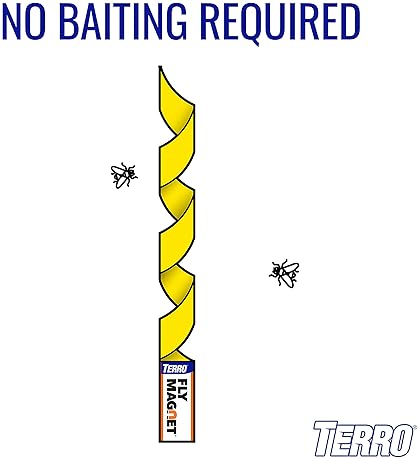 TERRO T518 FLY MAGNET STICKY TRAP, INDOOR HANGING HOUSEFLY CATCHER, 8-COUNT PACK