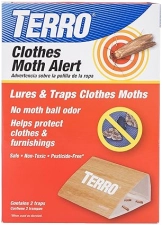 TERRO T720 CLOTHES MOTH ALERT TRAPS 2 NON-TOXIC, SAFE MOTH TRAP FOR CLOTHES PROTECTION